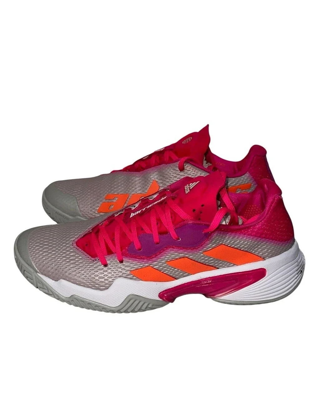 Adidas Barricade Women's Tennis-Pickleball Shoes Grey/Pink/Orange Size 8